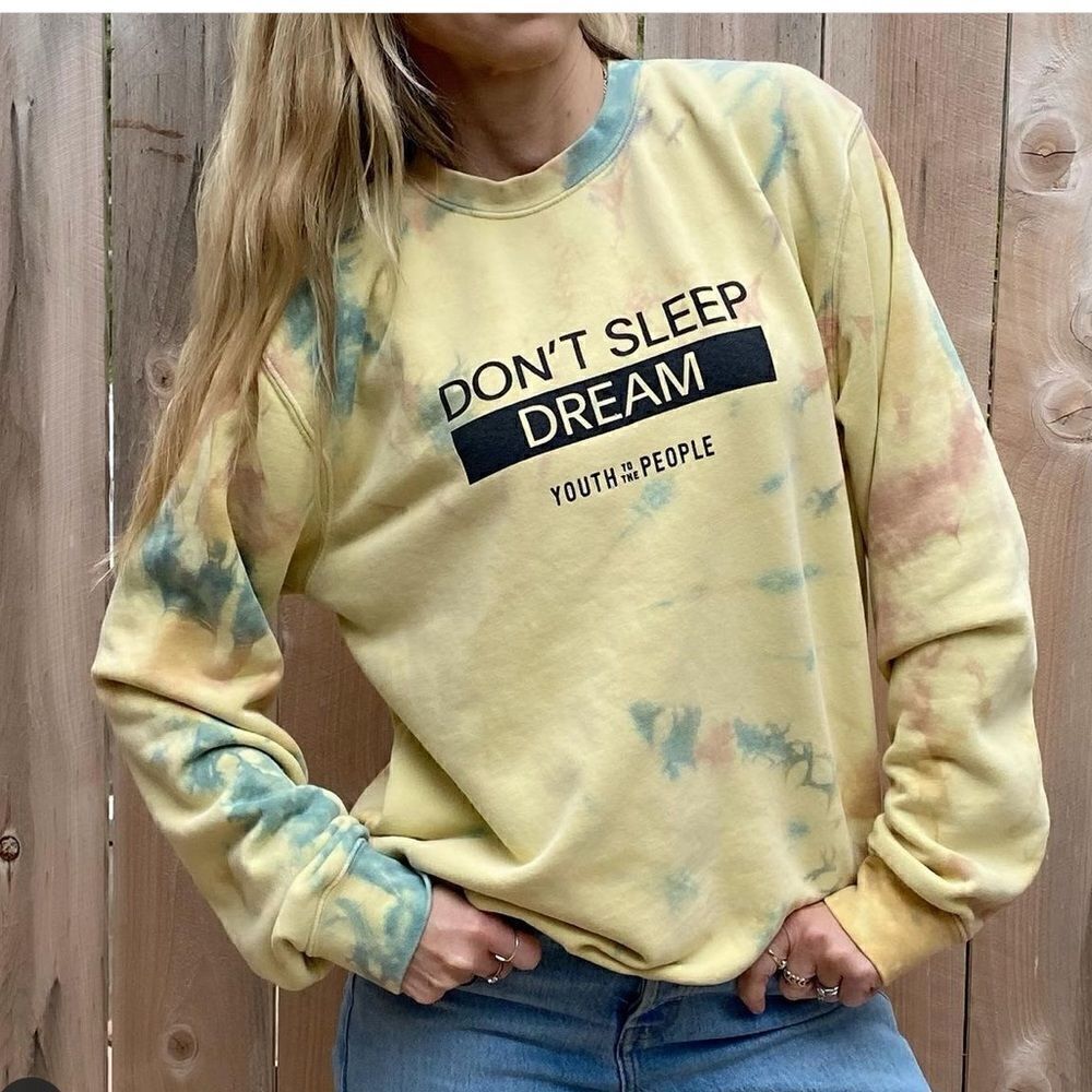 Independent trading company youth to the people tie dyed yellow sweatshirt